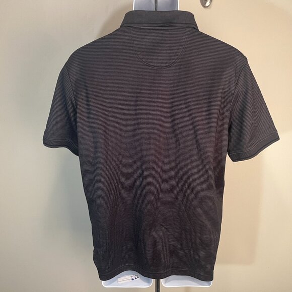 Tommy Bahama Men's lot of 2 black and blue striped Mint Cond polo shirts M - Picture 3 of 7